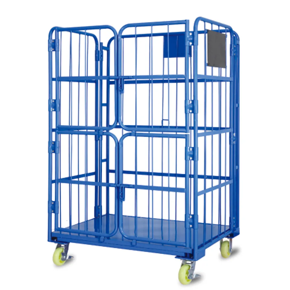 Roll Container with Plastic Pallet Base
