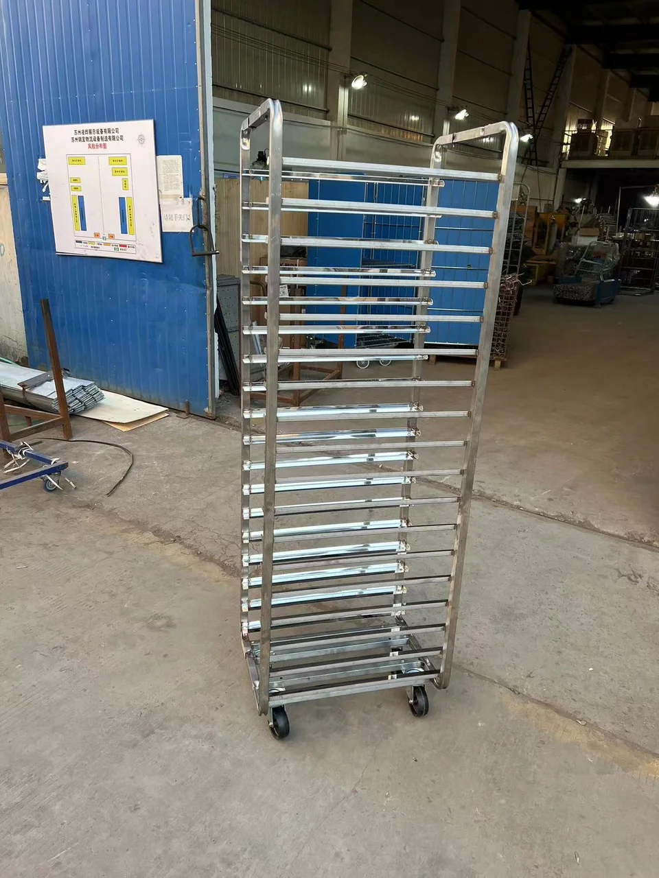 Stainless steel laundry and service trolley